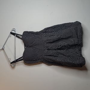 black and white polkadot swim suit cover up strapless dress